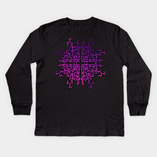 Abstract Purple Symmetric Pattern Kids Long Sleeve T-Shirt